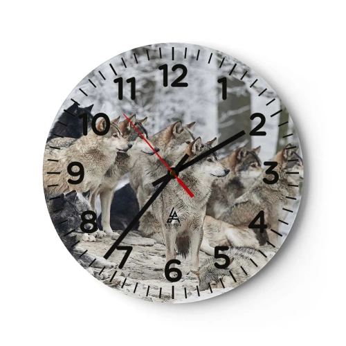 Wall clock - Clock on glass - Family and Friends - 40x40 cm