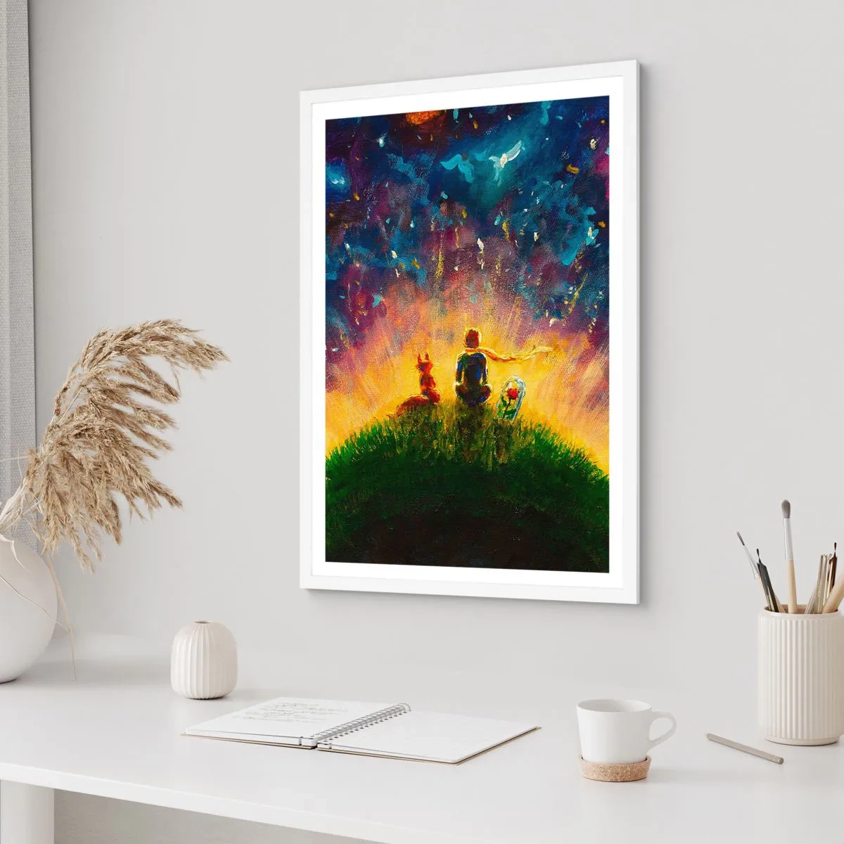 Poster in white frmae - Love and Friendship - Whole World - 70x100 cm
