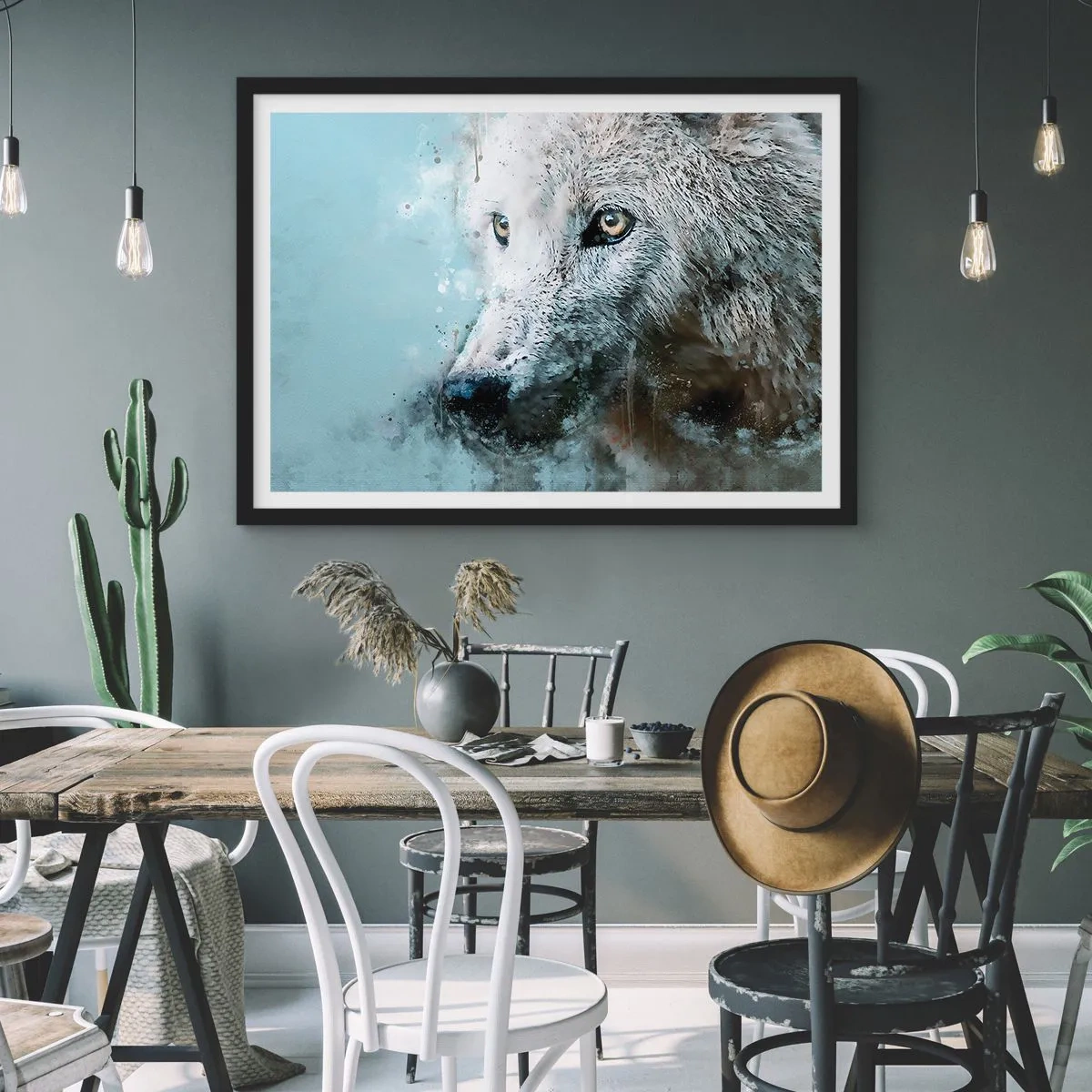Poster in black frame - Meet Wolf Soul - 100x70 cm