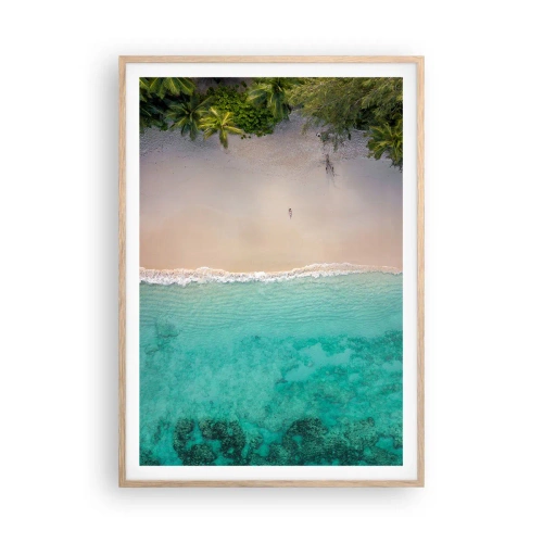 Poster in light oak frame - Paradise Beach - 70x100 cm