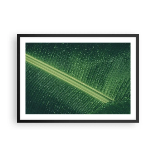 Poster in black frame - Structure of Green - 70x50 cm
