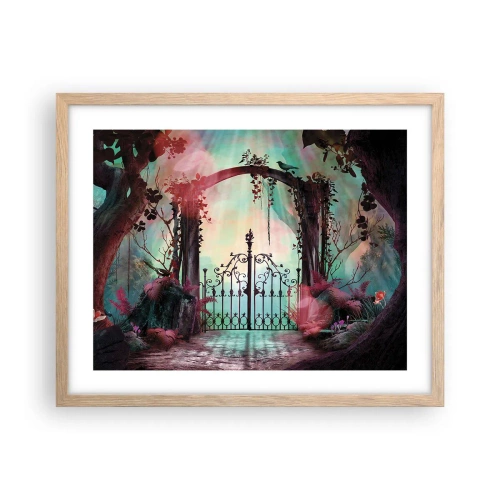 Poster in light oak frame - Secret Garden - 50x40 cm