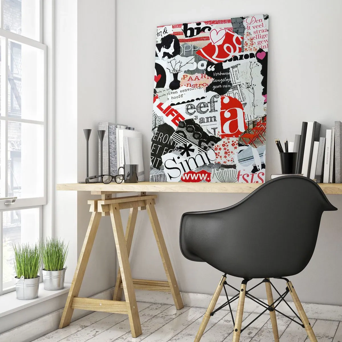 Glass picture - Hipster's Collage - 50x70 cm