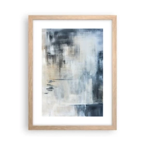 Poster in light oak frame - Behind the Curtain of Blue - 30x40 cm