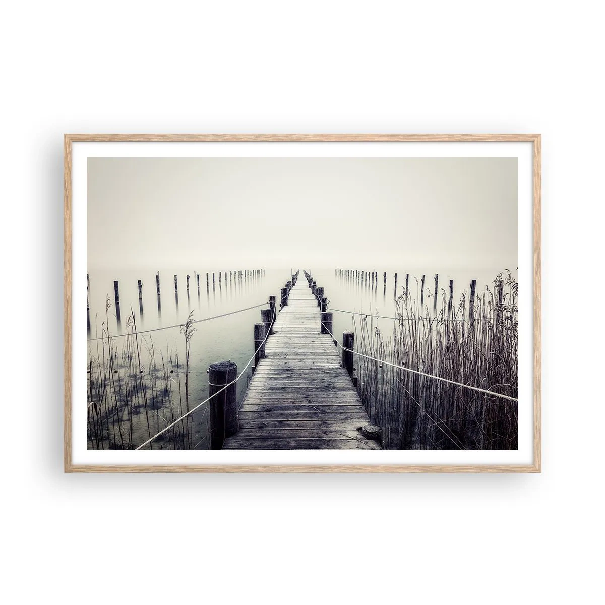 Poster in light oak frame - Immerse Yourself in Peace - 100x70 cm
