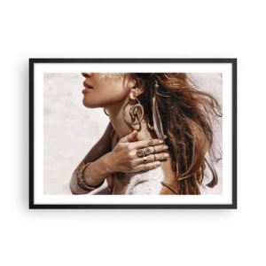 Poster in black frame - Queen of a Wild Beach - 70x50 cm