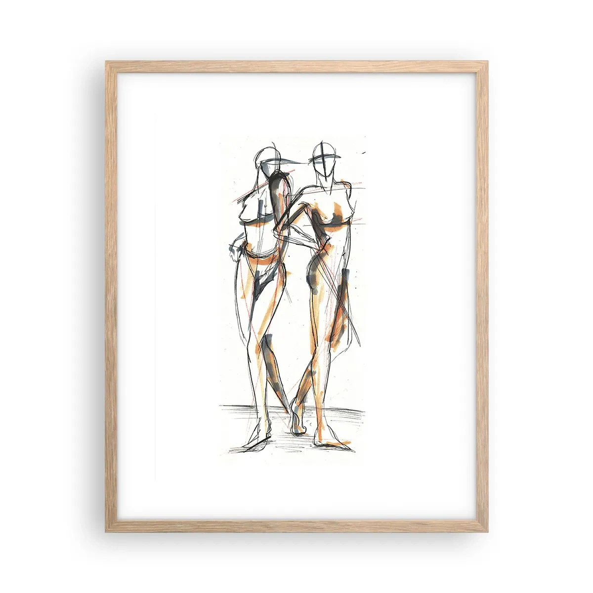 Poster in light oak frame - Study of Grace - 40x50 cm