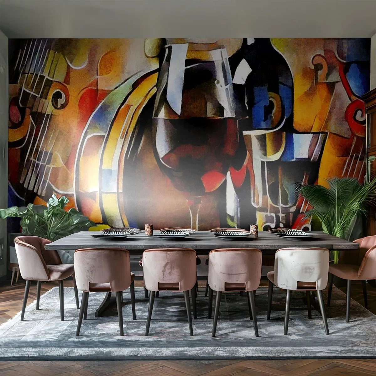 Photo Wallpaper Standard Eco - And The World Fills With Colours - Abstraction, Cubism, Piece - 150x105 cm