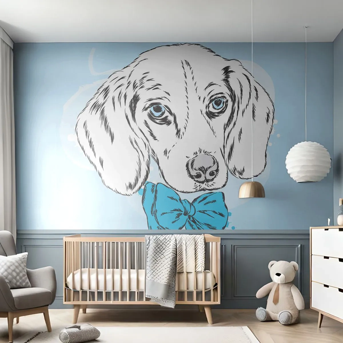 Photo Wallpaper Standard Eco - Dog Elegance - Abstraction, Dog, For children - 200x140 cm
