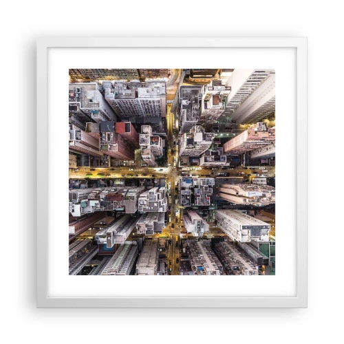 Poster in white frmae - Greetings from Hong Kong - 40x40 cm