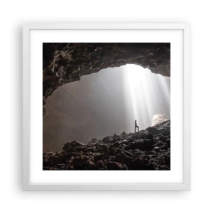 Poster in white frmae - Luminous Grotto - 40x40 cm