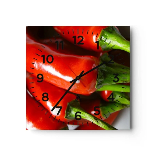 Wall clock - Clock on glass - Juicy, Shiny, Smooth - 40x40 cm