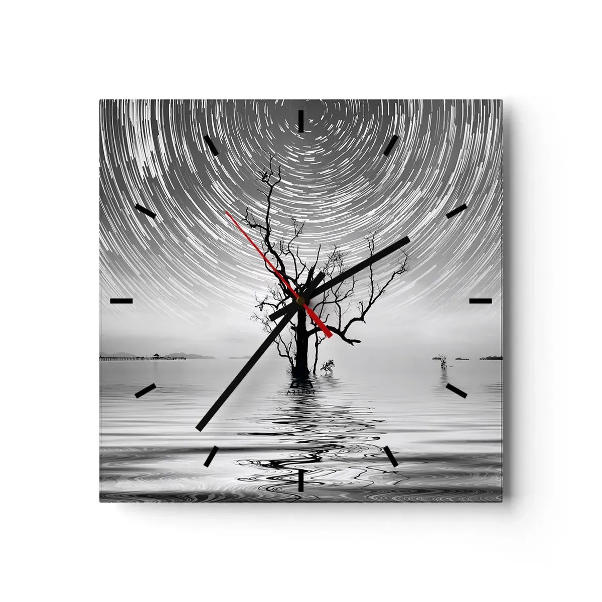 Wall clock - Clock on glass - Symphony of Nature - 30x30 cm