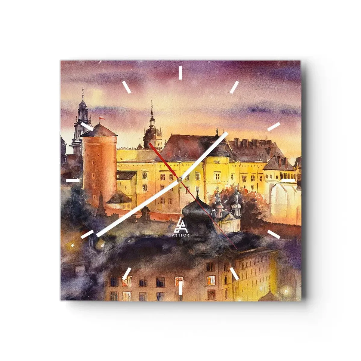 Wall clock - Clock on glass - History and Fairytale - 30x30 cm