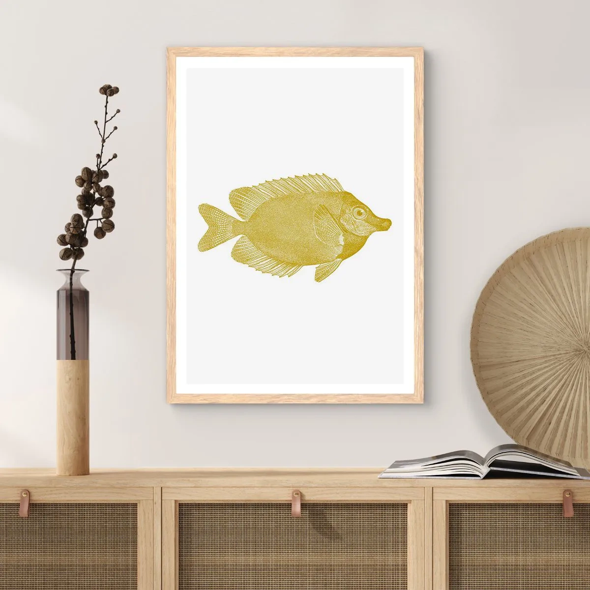Poster in light oak frame - Just a Fish - 61x91 cm