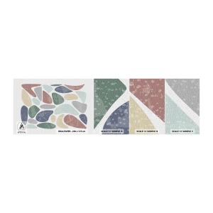 Photo Wallpaper Sample Standard Eco - Mosaic of Powdered Colours - Minimalism, Pastel, Boho - 100x30 cm