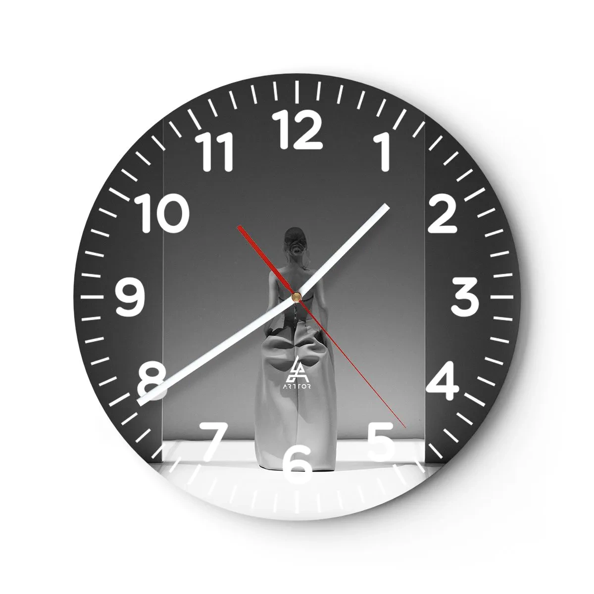 Wall clock - Clock on glass - Refined Simplicity - 40x40 cm