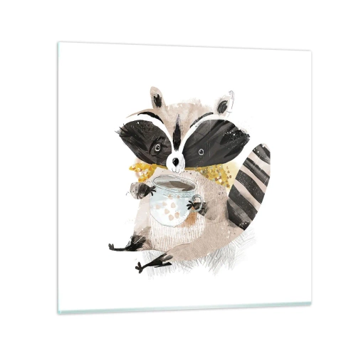 Glass picture - My Friend Raccoon - 30x30 cm
