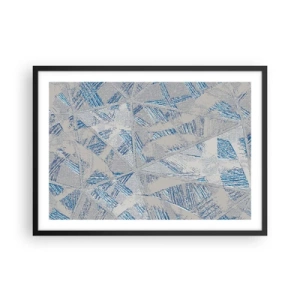 Poster in black frame - In Blue and Grey Maze - 70x50 cm