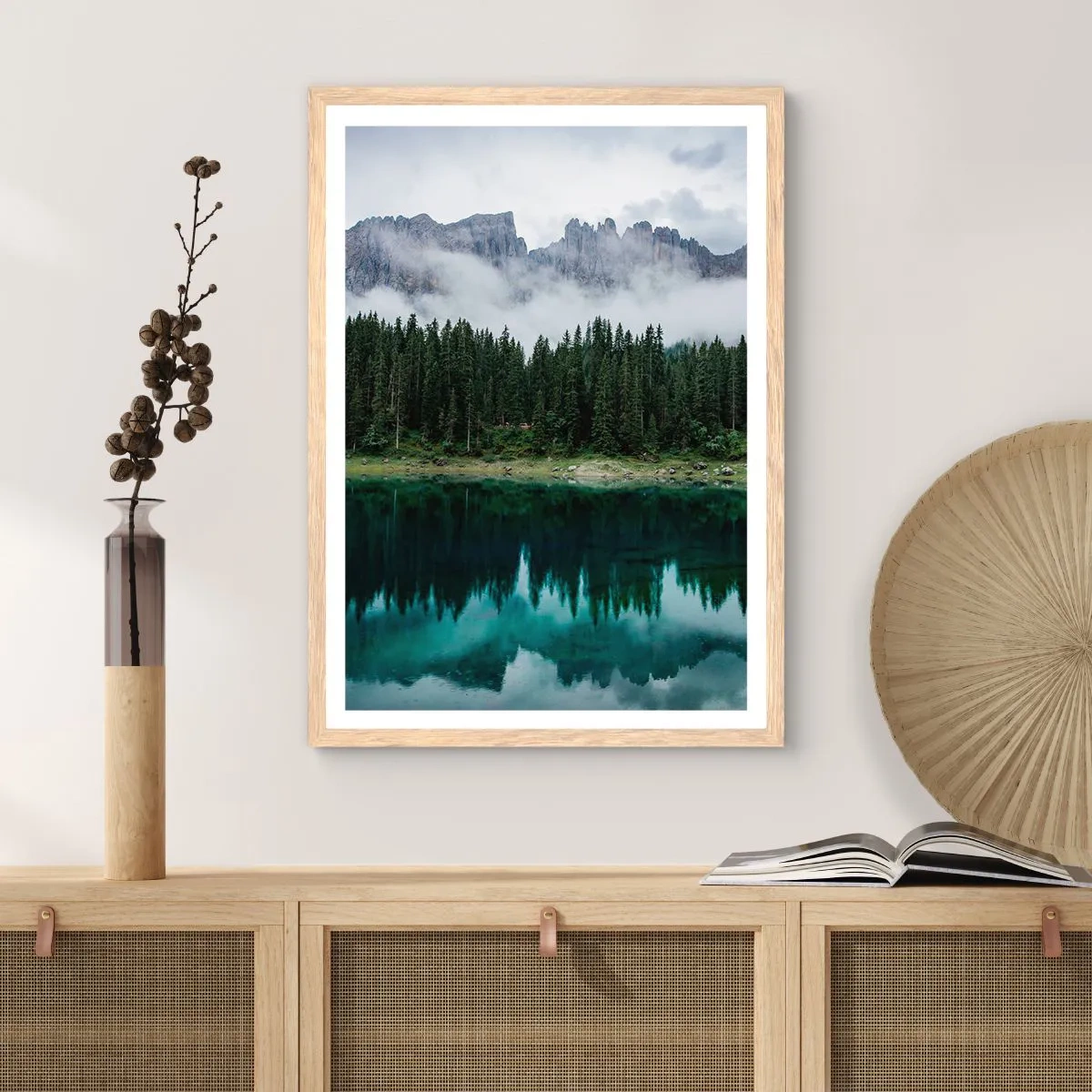 Poster in light oak frame - Quiet Please, Let's Not Wake Up Still Waters - 40x50 cm