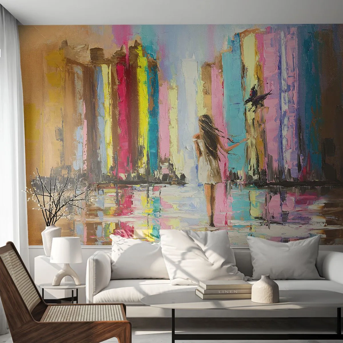 Self-Adhesive Photo Wallpaper Deluxe Sticker - Follow Me - Abstraction, Girl, Woman - 250x175 cm