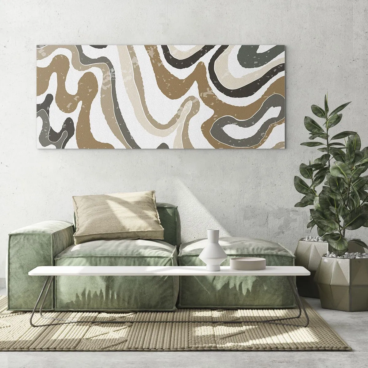 Glass picture - Meanders of Earth Colours - 100x40 cm
