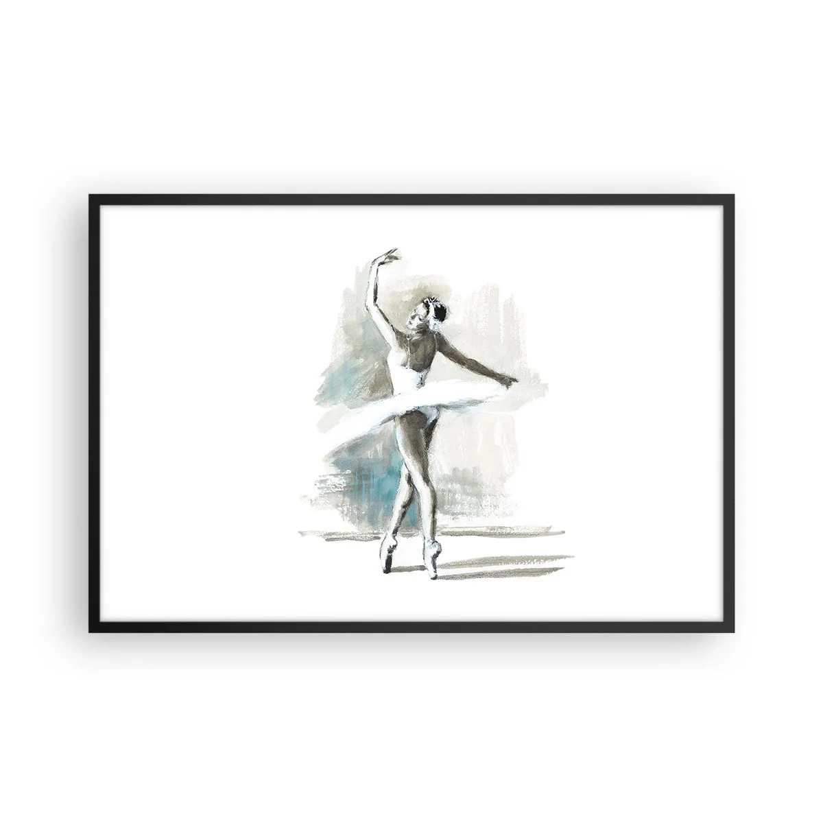 Poster in black frame - Enchanted into a Swan - 91x61 cm