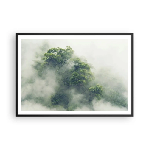 Poster in black frame - Wrapped In Fog - 100x70 cm