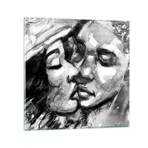 Glass picture - Tender Moment - 40x40 cm