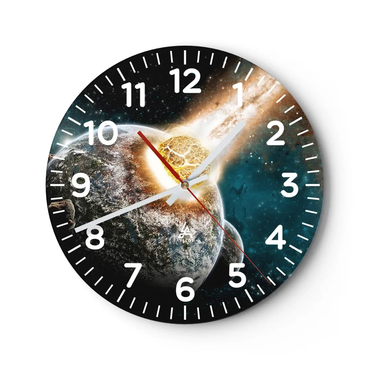 Wall clock - Clock on glass - Demise or Birth? - 40x40 cm