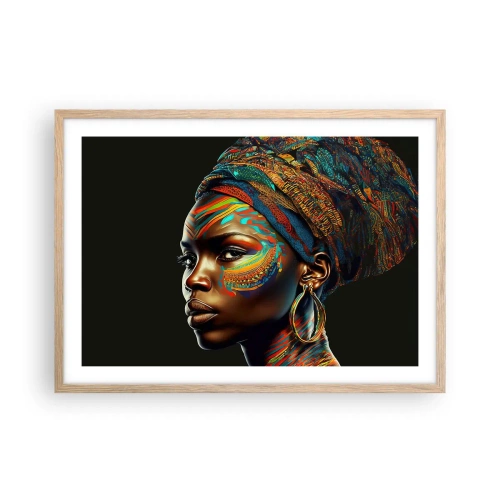 Poster in light oak frame - African Queen - 70x50 cm