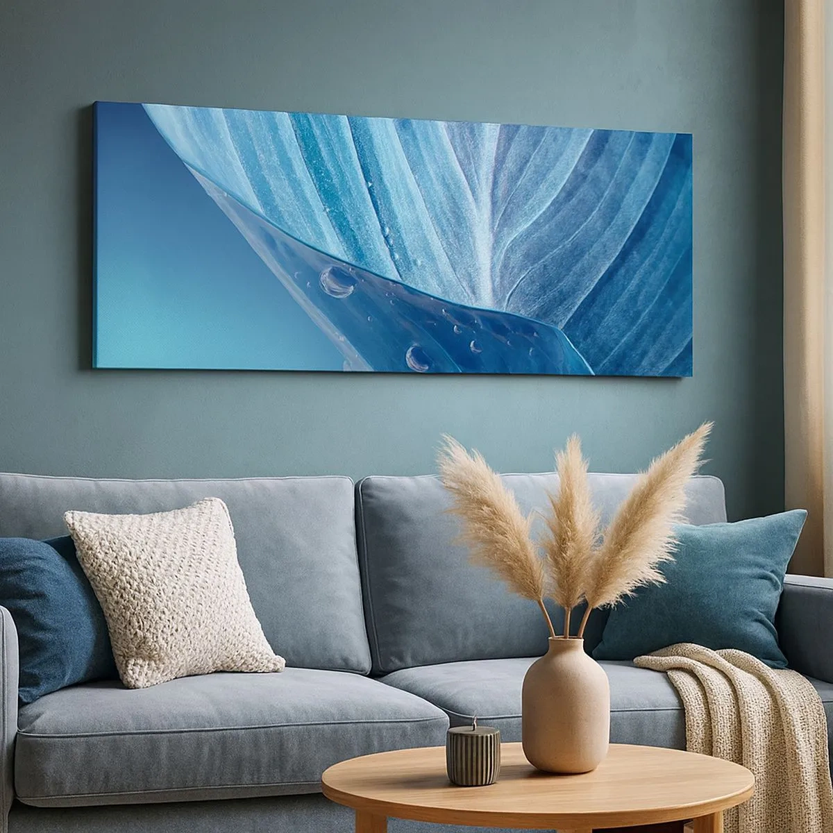 Canvas picture - Hidden Drops of Blue - 100x40 cm