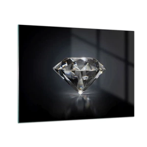 Glass picture - A sparkling diamond on a dark background in an elegant arrangement - 70x50cm - Girls' Best Friend - Modern wall decoration for the living room and bedroom ARTTOR