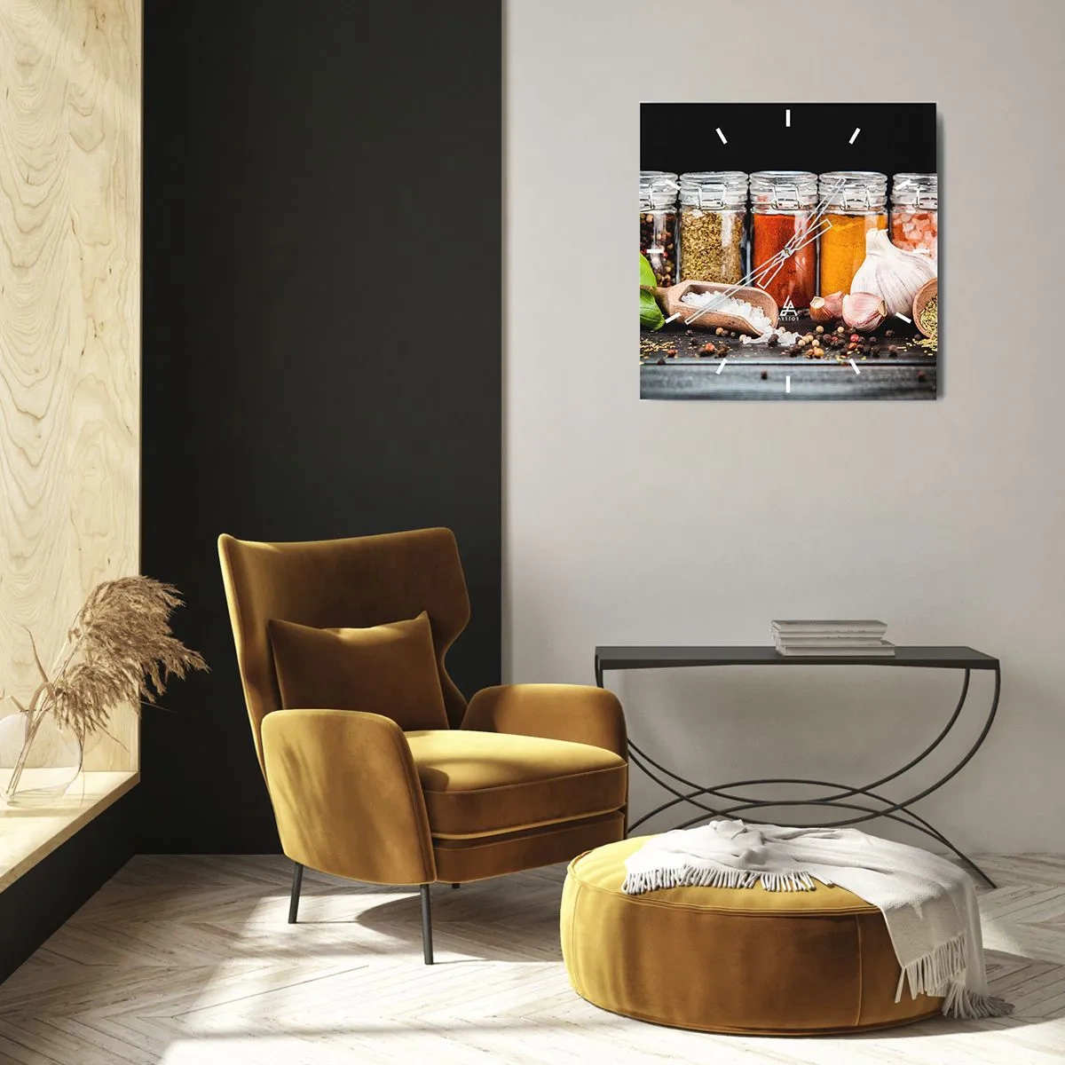 Wall clock - Clock on glass - Spicing Up Life - 40x40 cm