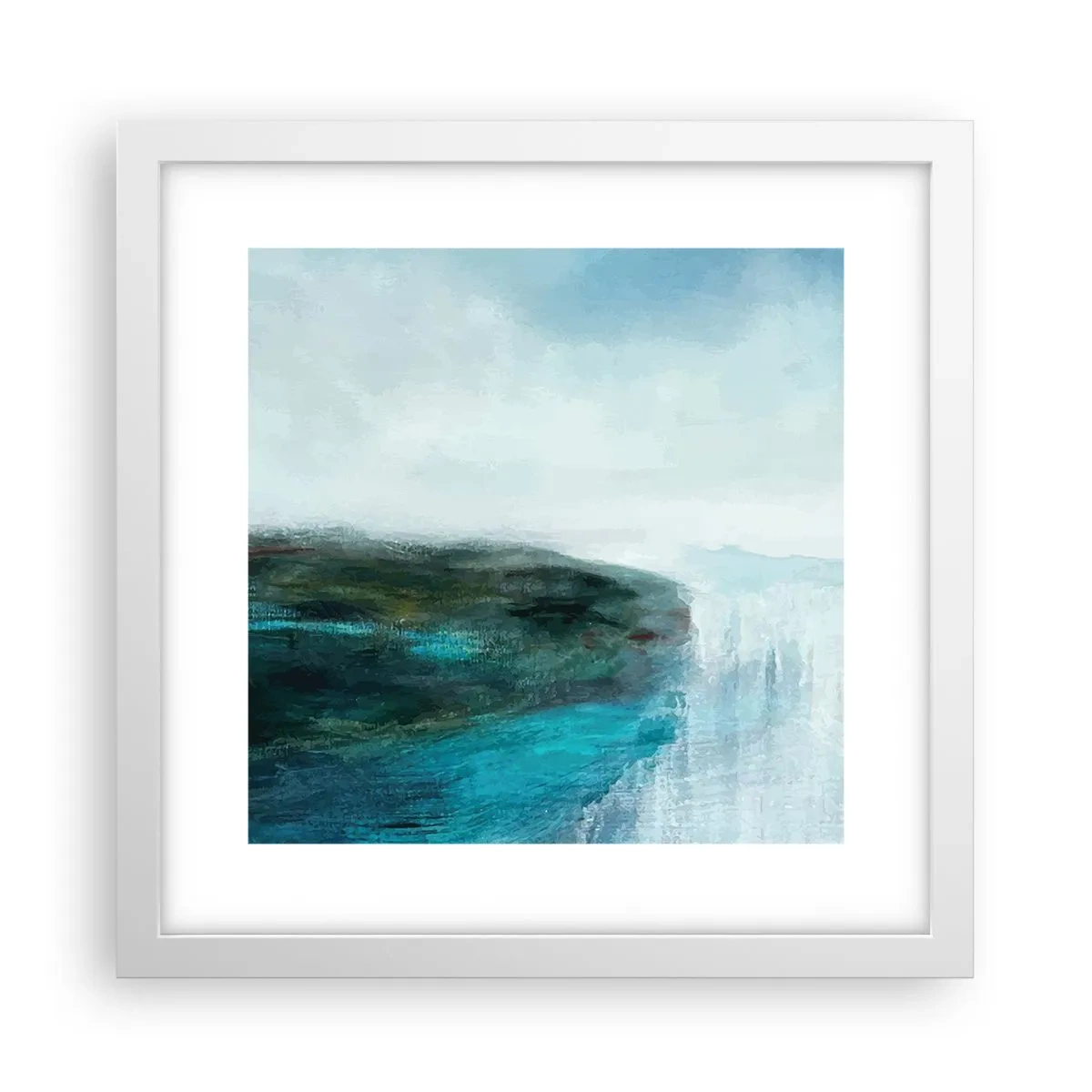 Poster in white frmae - Marine Abstract - 30x30 cm