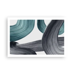 Poster - Emerald and Black Trails - 91x61 cm