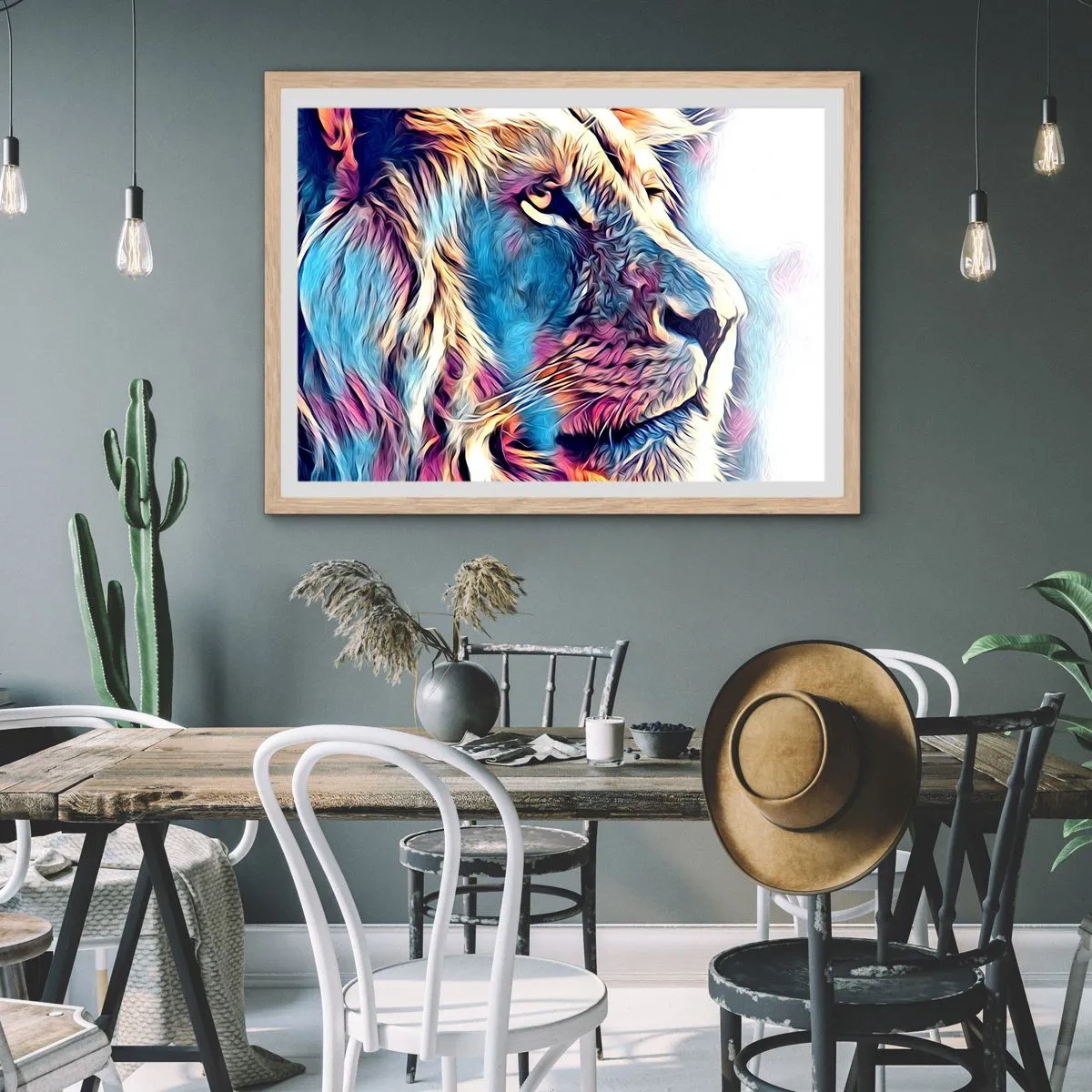 Poster in light oak frame - Wisdom of Nature - 100x70 cm