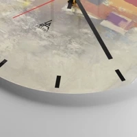 Clock face with lines