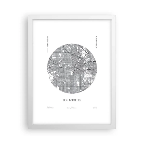 Poster in white frmae - Anatomy of Los Angeles - 30x40 cm