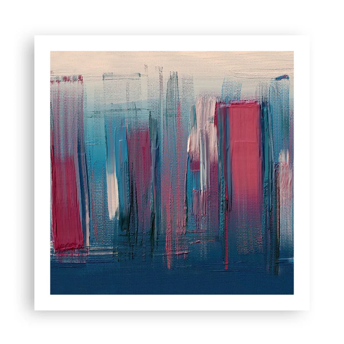 Poster - Vertical Composition In Blue And Red - 60x60 cm
