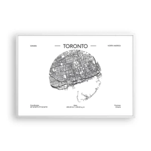 Poster in white frmae - Anatomy of Toronto - 100x70 cm
