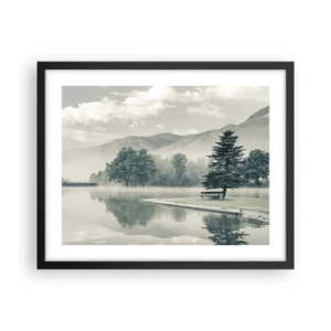 Poster in black frame - Lake Is Still Asleep - 50x40 cm