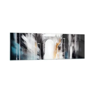 Glass picture - Study of a City: Architecture and Movement - 160x50 cm