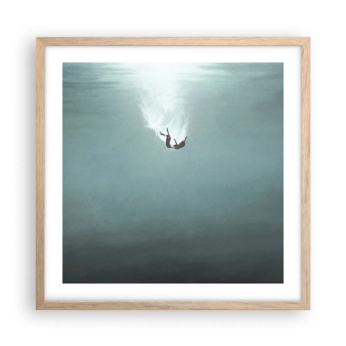 Poster in light oak frame - In the Arms of the Ocean - 50x50 cm