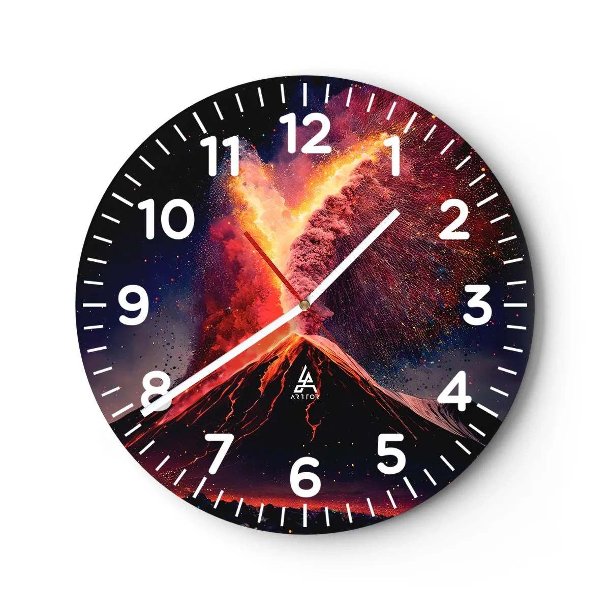 Wall clock - Clock on glass - Beauty and Threat - 40x40 cm