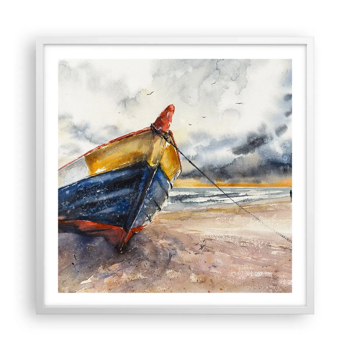 Poster in white frmae - Rest On the Shore - 60x60 cm