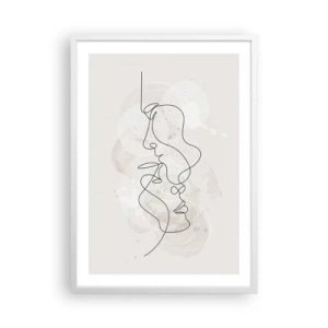 Poster in white frmae - Tangled up in an Embrace - 50x70 cm