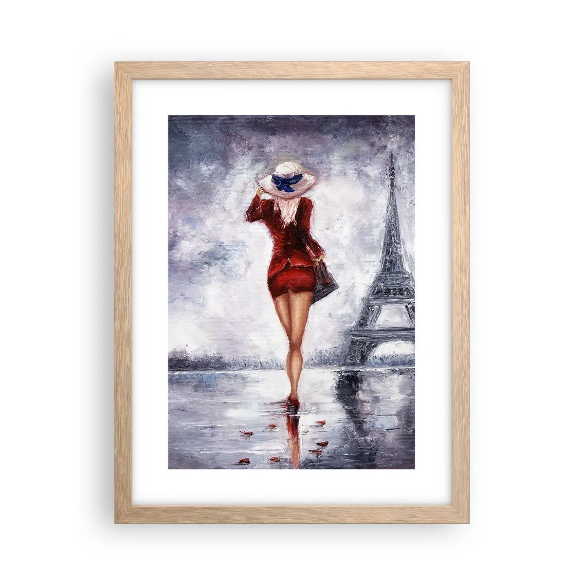 Poster in light oak frame - Parisian Symbols - 30x40 cm