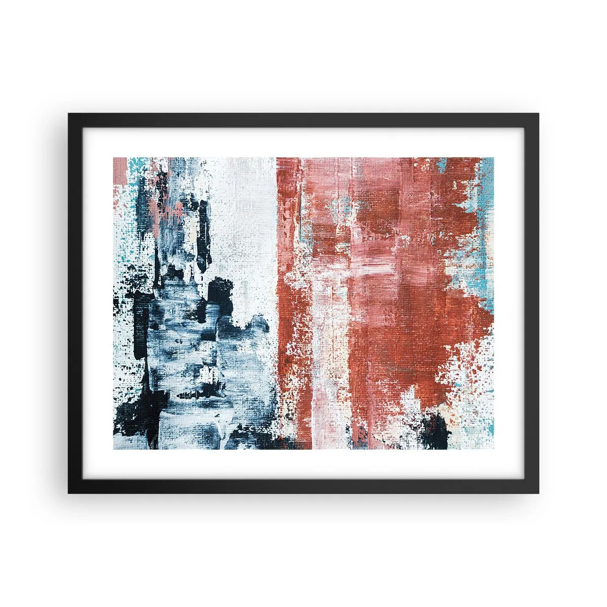 Poster in black frame - Abstract Fifty Fifty - 50x40 cm