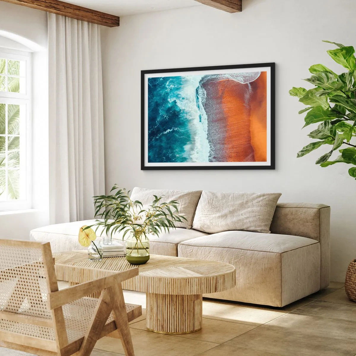 Poster in black frame - Touch of the Ocean - 100x70 cm